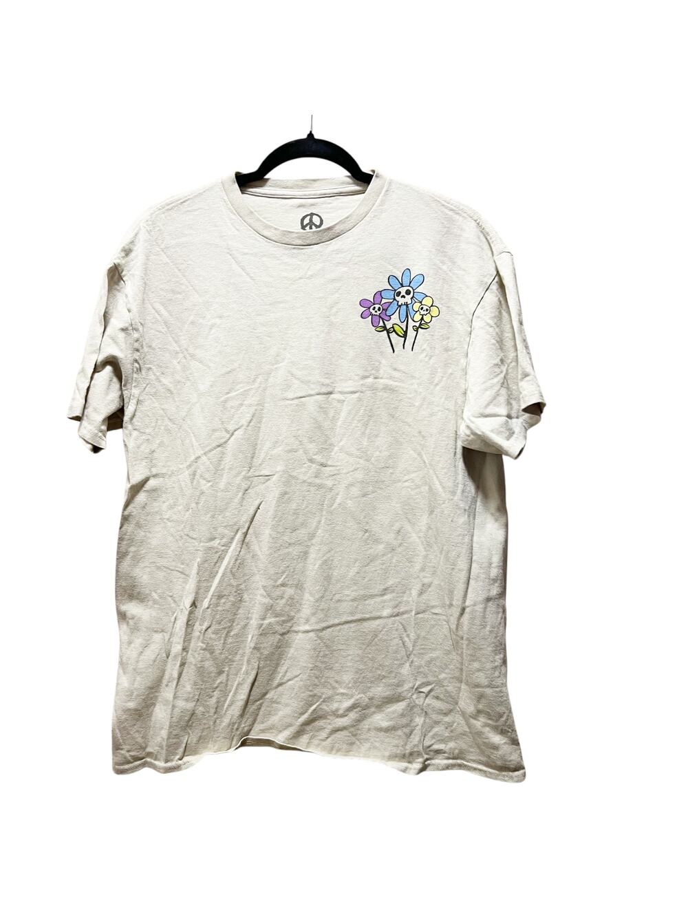 Peace of Mind Stay Positive Flower T-Shirt Basic Unisex Fit Shirt Size Large